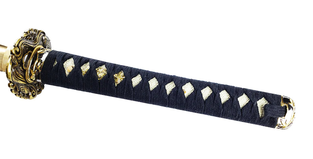 40.75" Gold Carbon Steel Blade Hand Forged Samurai Sword
