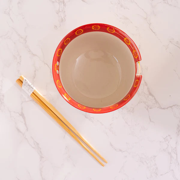 18oz Donburi Bowl With Chopsticks Set Japanese Crane Design