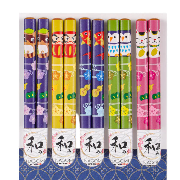 5 Piece Chopsticks Set Lucky Symbols