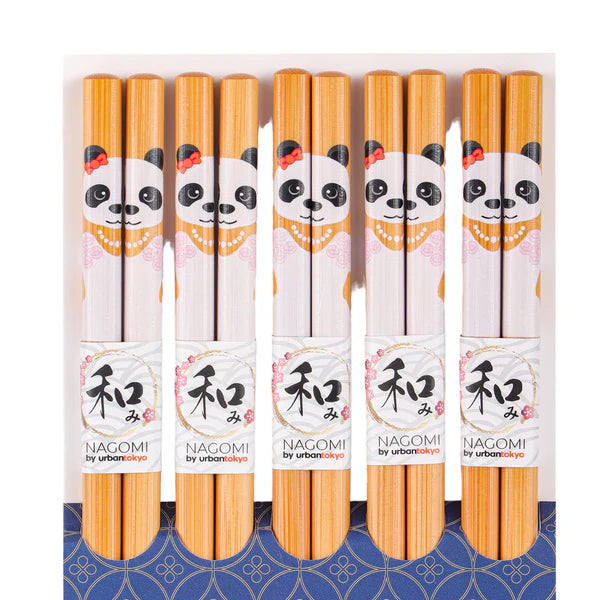 5 Piece Chopsticks Set Panda