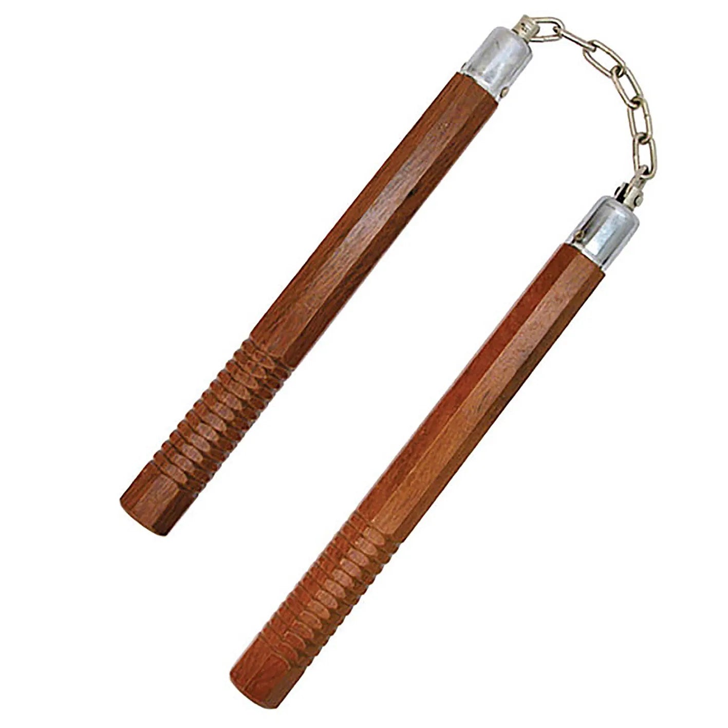 12" Octagon Wooden Nunchuck W/ Ball Bearing Chain