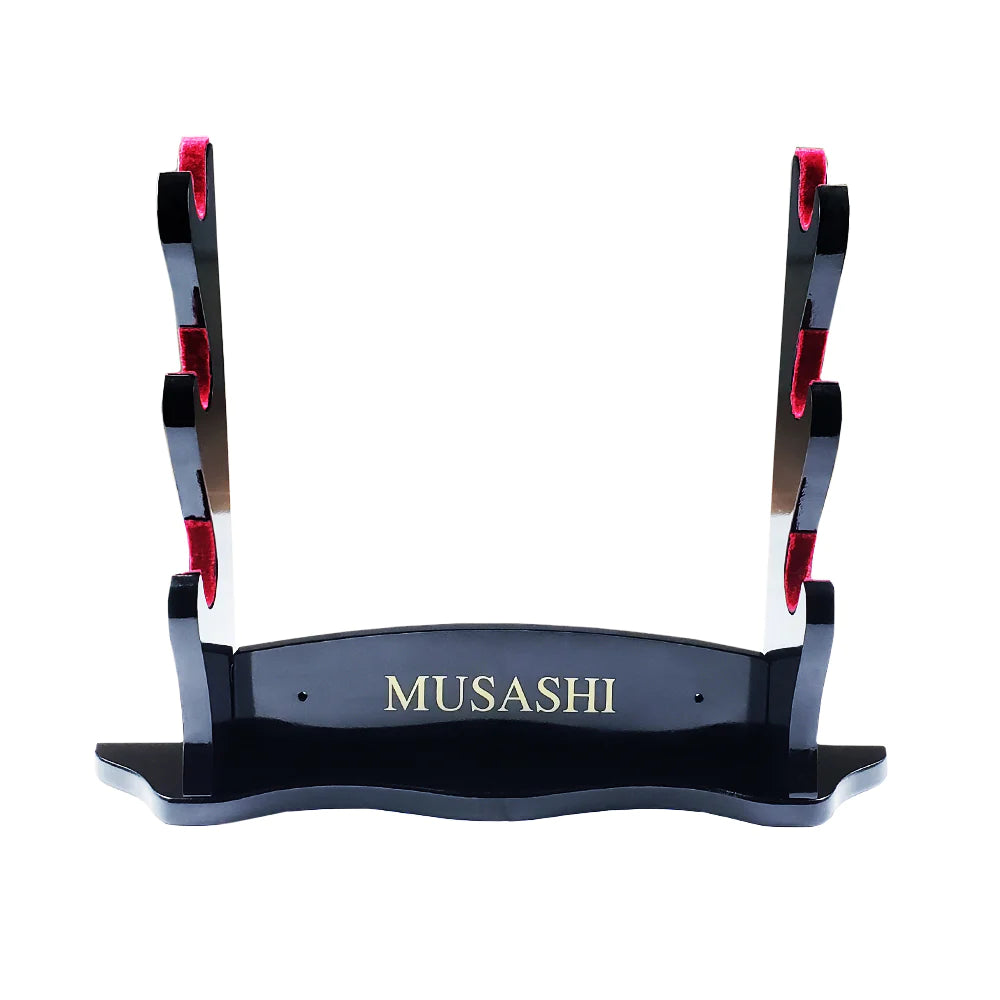 3PC Premium Piano Black Sword Stand