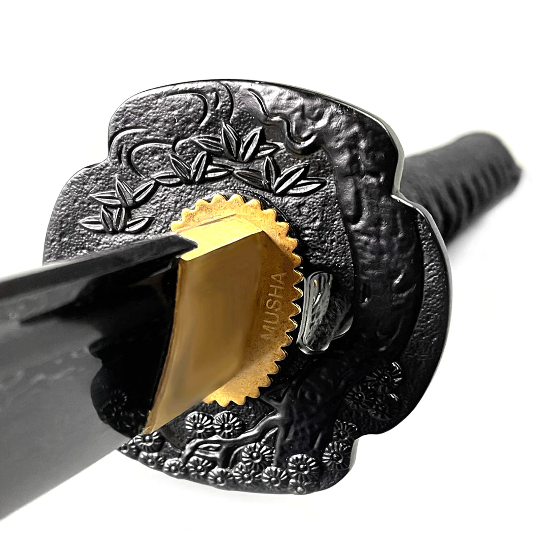 40.25" Black Damascus Blade Hand Forged Samurai Sword