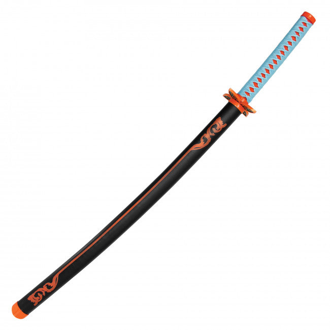 37" Shinobu Kocho’s Sky Blue, Black, and Gold W/ Steel Blade Un-Sharpened Katana