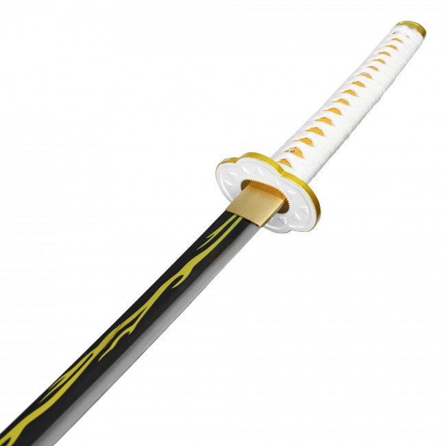 40" Zenitsu's White and Yellow W/ 1045 High-Carbon Steel Blade Battle Ready