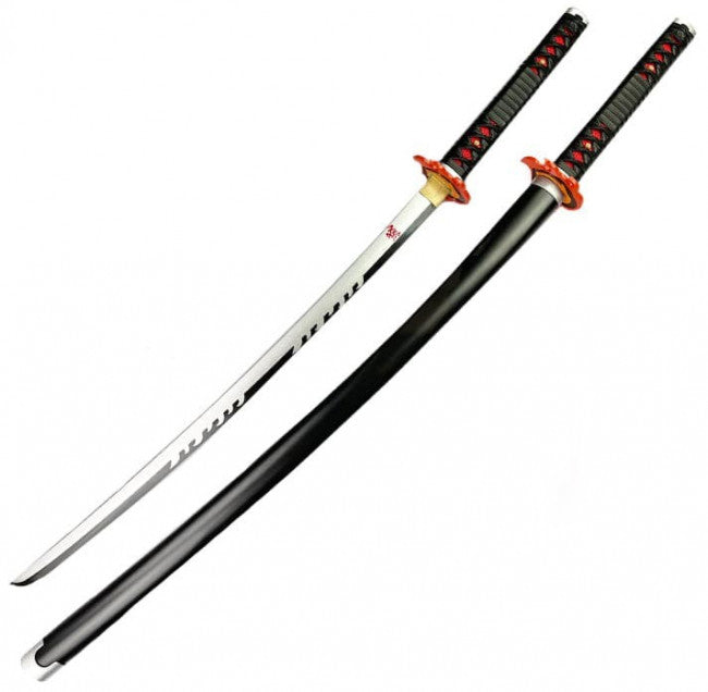 38.75" Tanjiro's V2 Black and Red W/ 1045 High-Carbon Steel Blade Battle Ready Katana