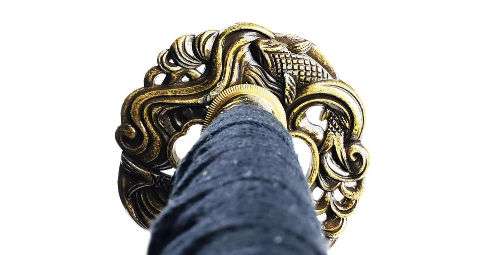 40.75" Gold Carbon Steel Blade Hand Forged Samurai Sword