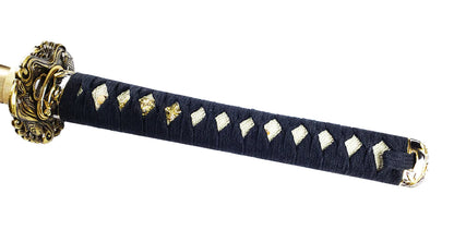 40.75" Gold Carbon Steel Blade Hand Forged Samurai Sword