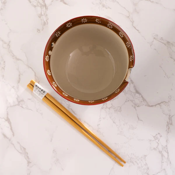 18oz Donburi Bowl With Chopsticks Set Japanese Crane Design