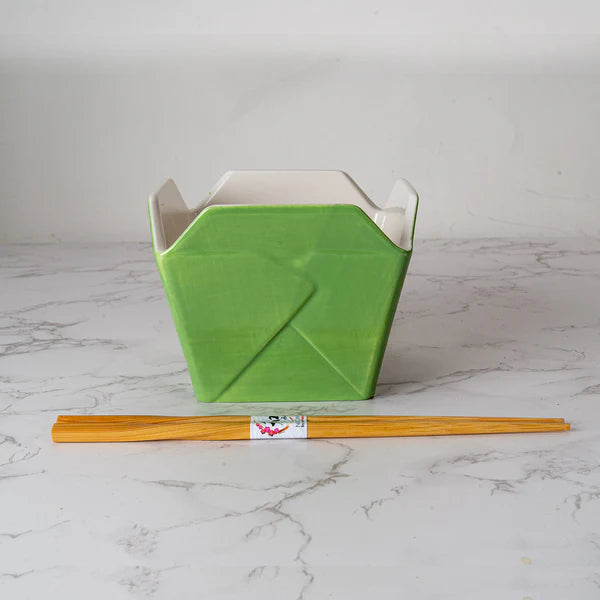 16oz Takeout Box Serving Bowl With Chopsticks Panda