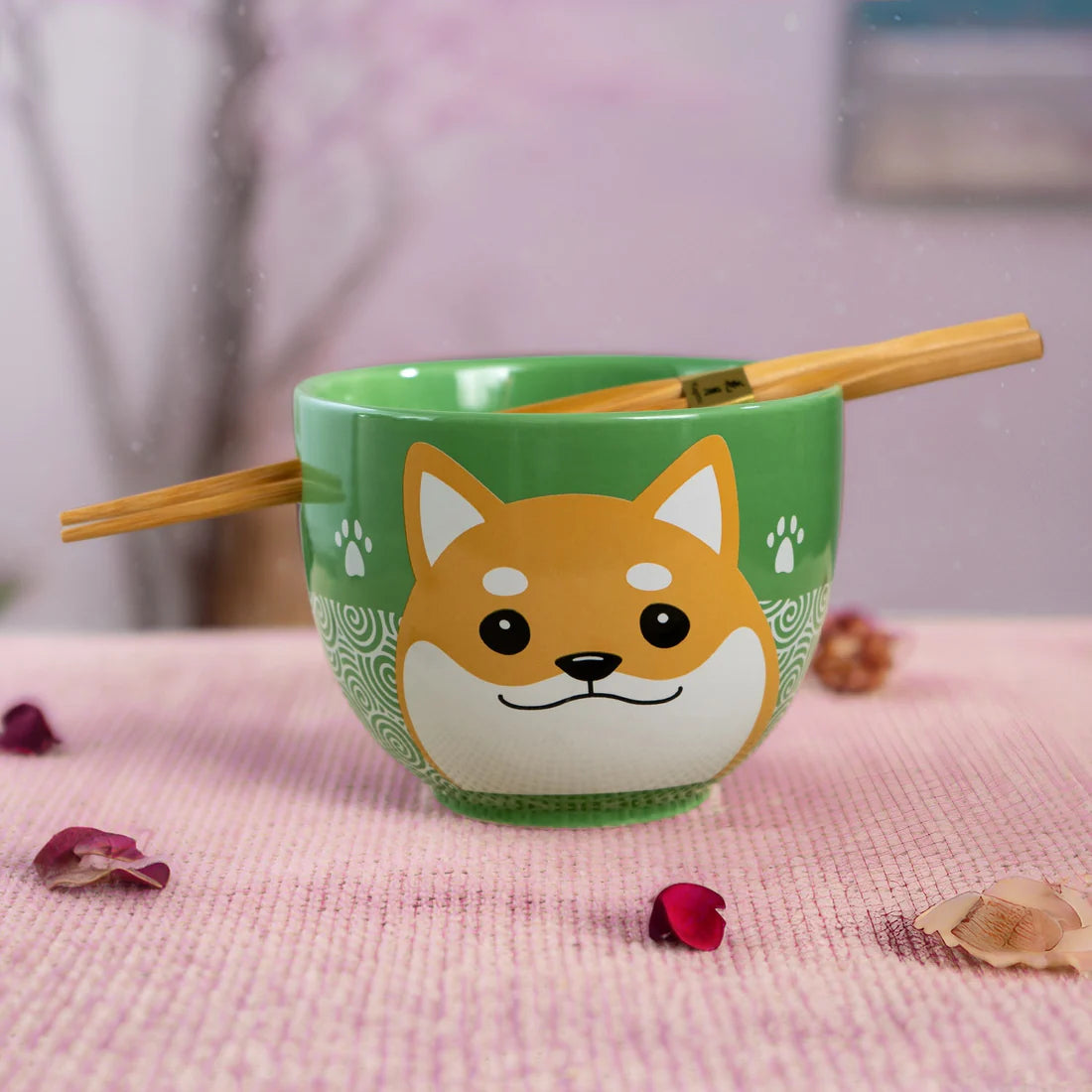 18oz Donburi Bowl With Chopsticks Set Shiba Inu Design