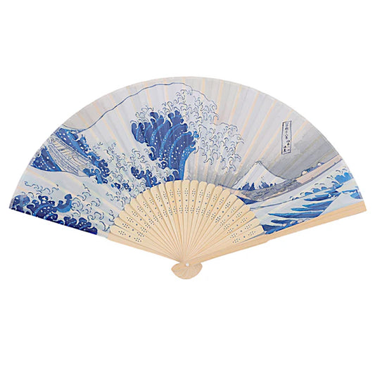 Kanagawa Waves Design Paper Folding Fan