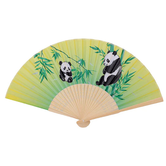 Panda Bamboo Design Paper Folding Fan