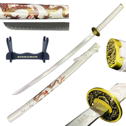42.5" Samurai Sword Dragon Scabbard W/Stand