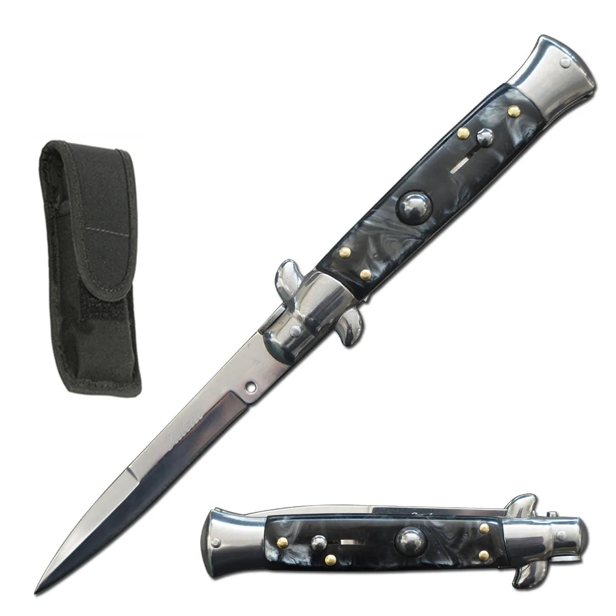 5" Closed Spring Assisted Italian Milano Stiletto
