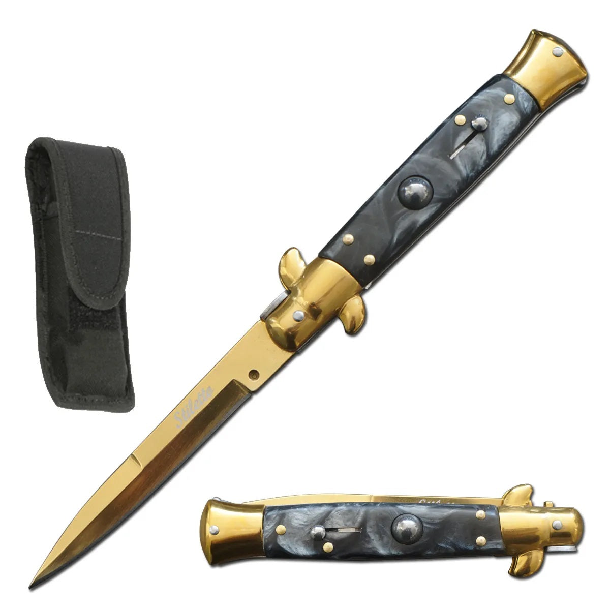 5" Closed Spring Assisted Italian Milano Stiletto