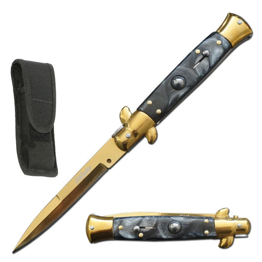 5" Closed Spring Assisted Italian Milano Stiletto