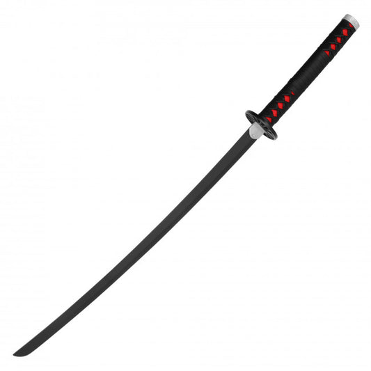 39" Tanjiro's Black and Red Stainless Steel Un-Sharpened Katana