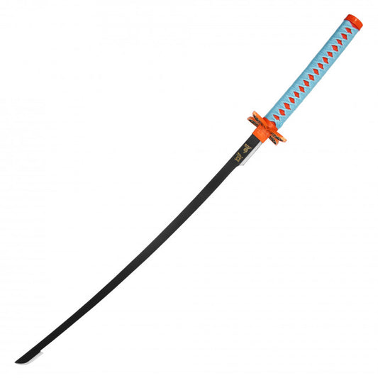 37" Shinobu Kocho’s Sky Blue, Black, and Gold W/ Steel Blade Un-Sharpened Katana