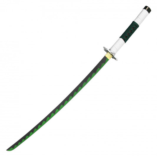 39" Sanemi Shinazugawa’s Black and Green Steel Un-Sharpened Katana