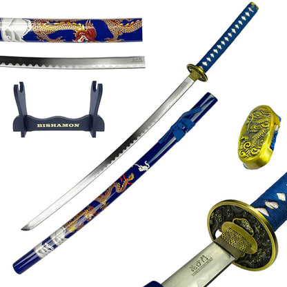 42.5" Samurai Sword Dragon Scabbard W/Stand